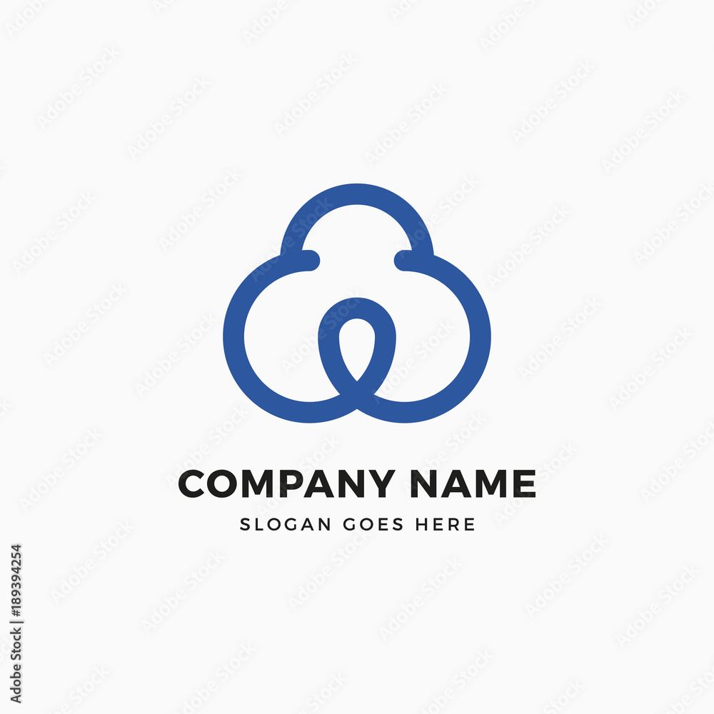 Padlock Cloud Logo Design Template