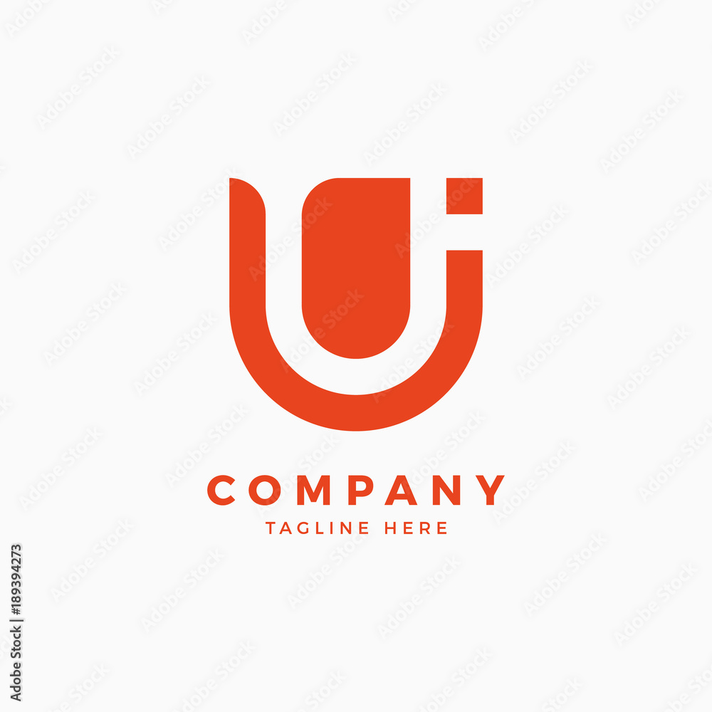Letter U I Logo Design Template