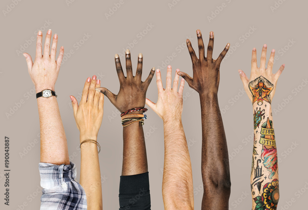 多样性举手手势