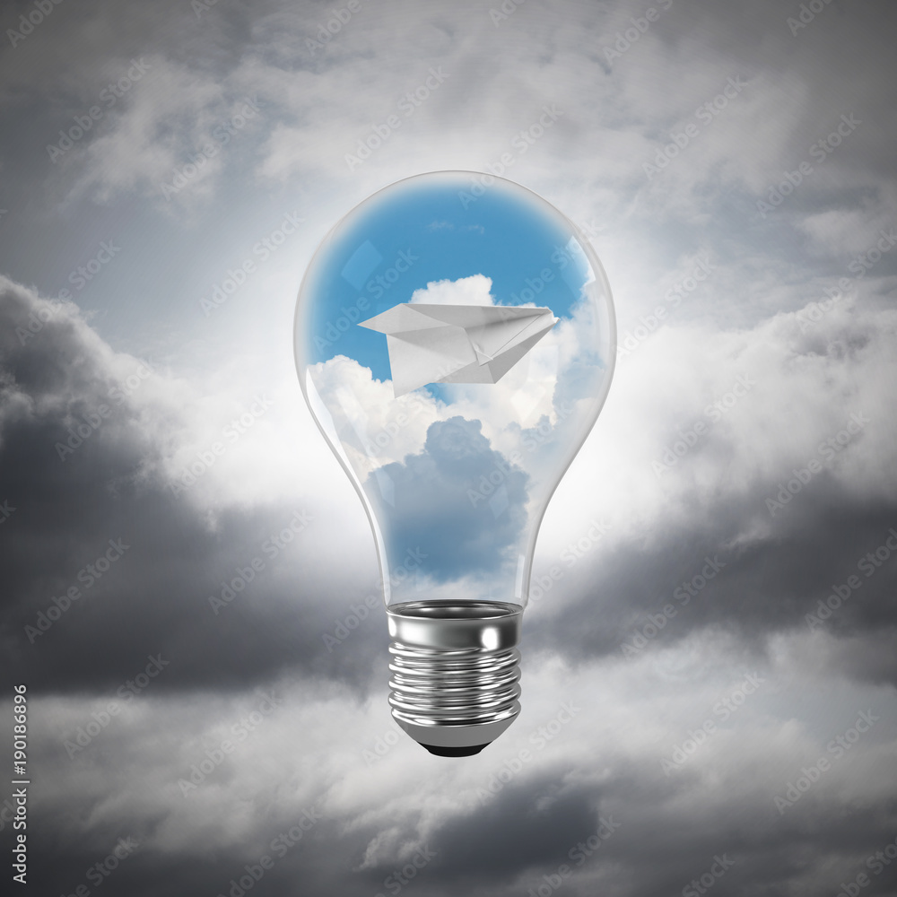 通过灯泡实现生态创新概念。