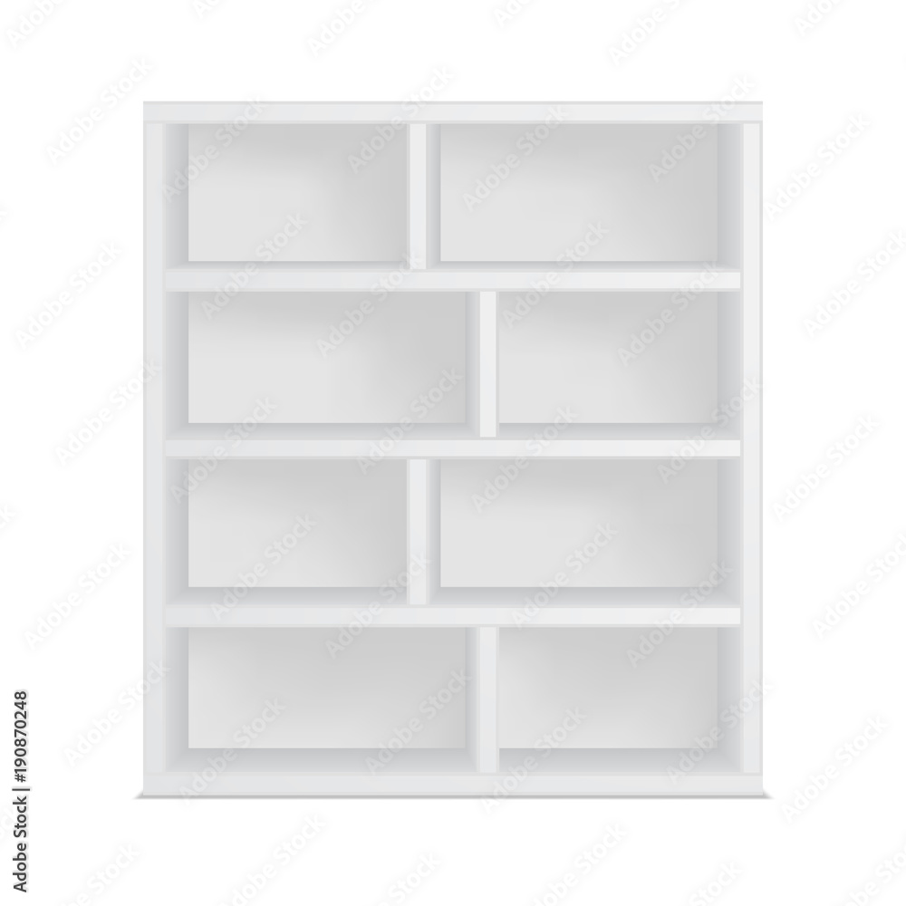 书架模板，白色隔离