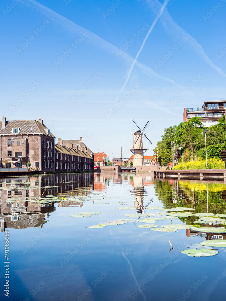Windmühle in Schiedam, Rotterdam, Niederlande, Europa