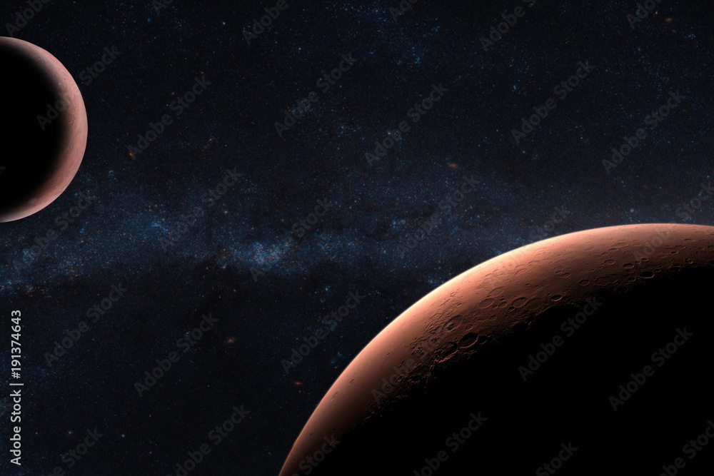Mars. Planets in solar system. Elements of this image furnished by NASA.
