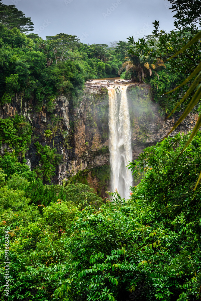 Tropical waterfall in the rain forest