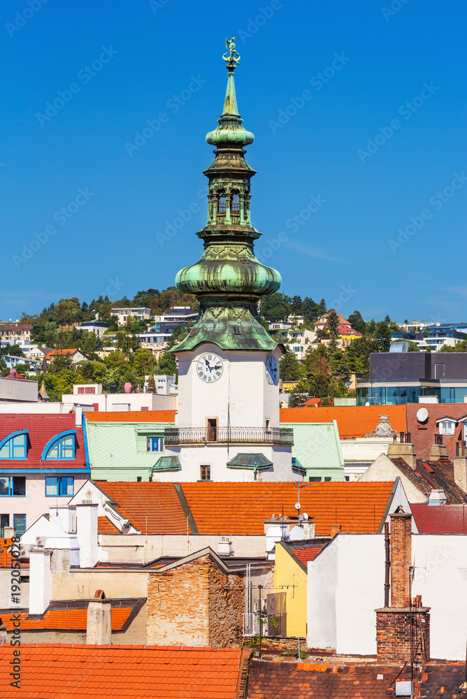 斯洛伐克布拉迪斯拉发市老城区屋顶景观