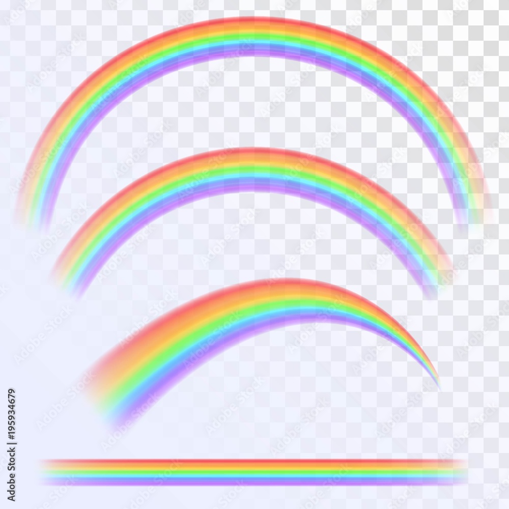 透明背景上的彩虹集