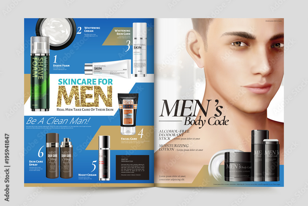 男士化妆品杂志模板