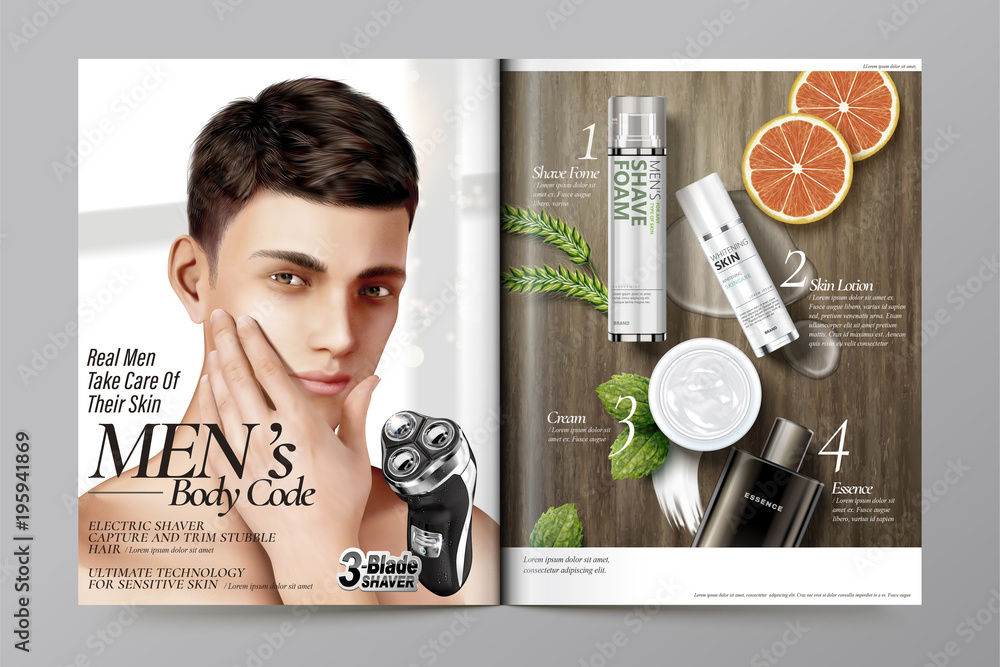 Mens cosmetic magazine template