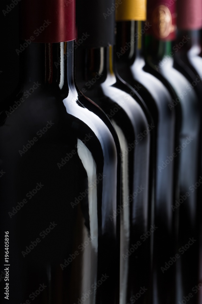 Bottles of Wine in a Row