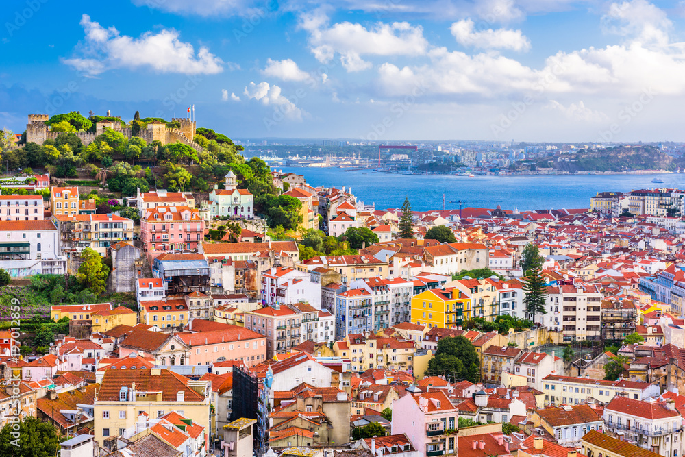 里斯本，葡萄牙城市天际线