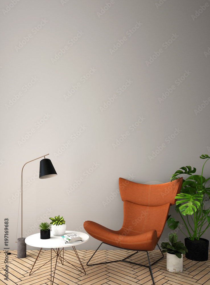 现代风格的接待区室内设计，配有植物、椅子、桌子和许多木制道具