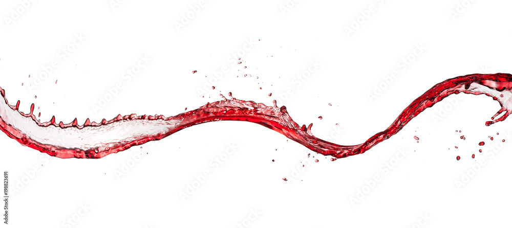 白底红葡萄酒抽象飞溅形状