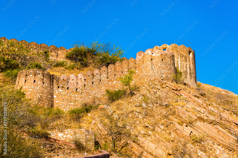 印度拉贾斯坦邦斋浦尔Nahagarh堡垒的城墙