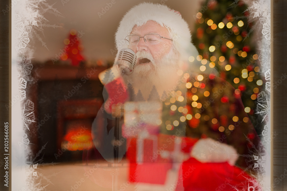 圣诞老人在家唱圣诞歌曲反对圣诞节
