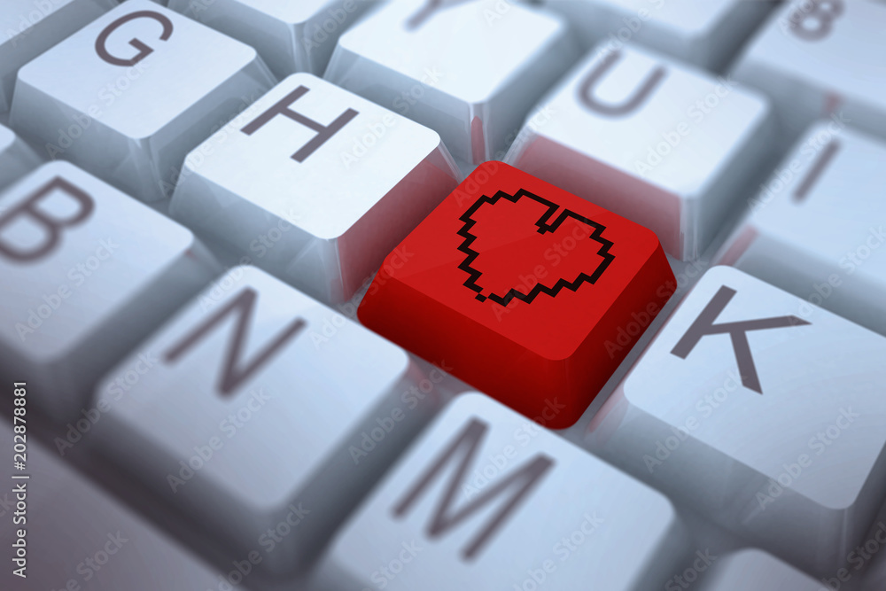 心与键盘上的红色键