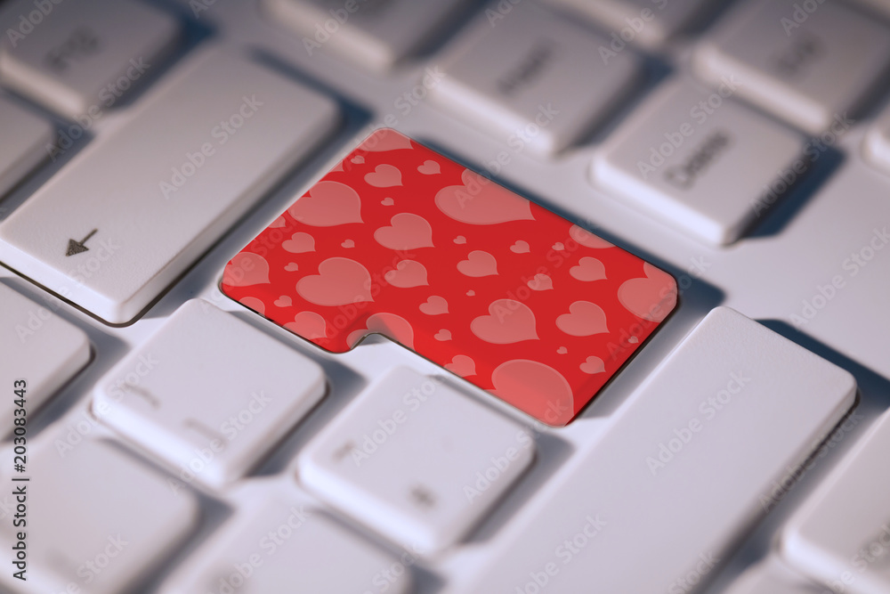 键盘上红色按键的心形图案