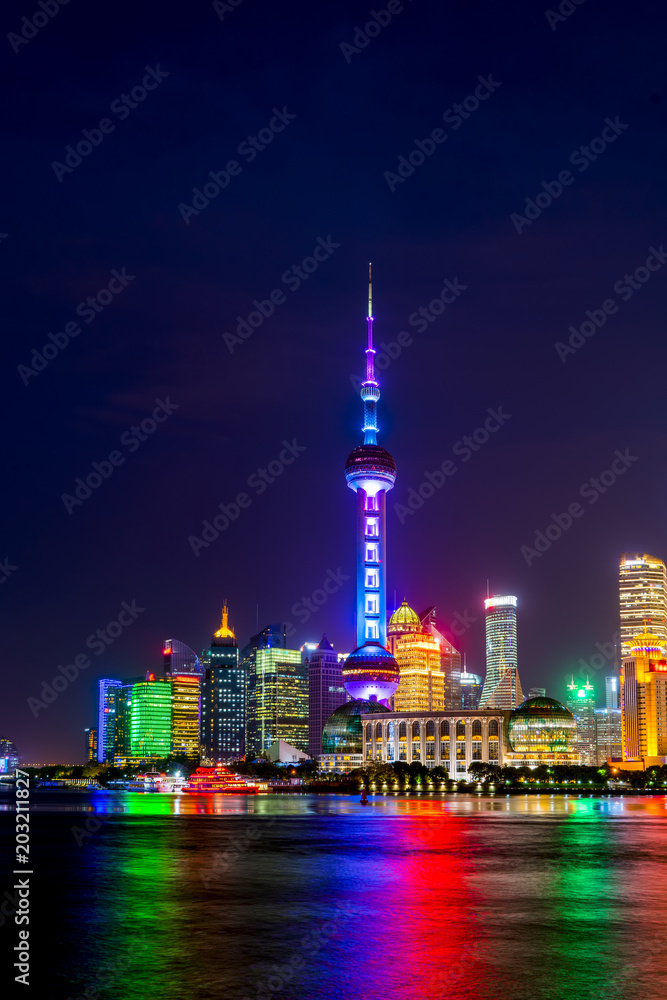 上海陆家嘴城市建筑景观的天际线