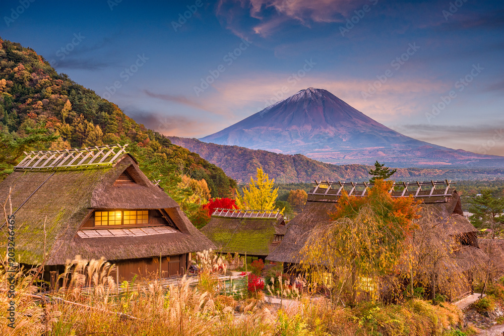 富士山，日本秋季
