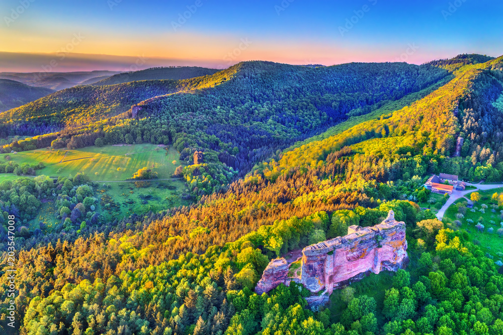 法国下莱茵，北沃斯日山脉的弗莱肯斯坦城堡