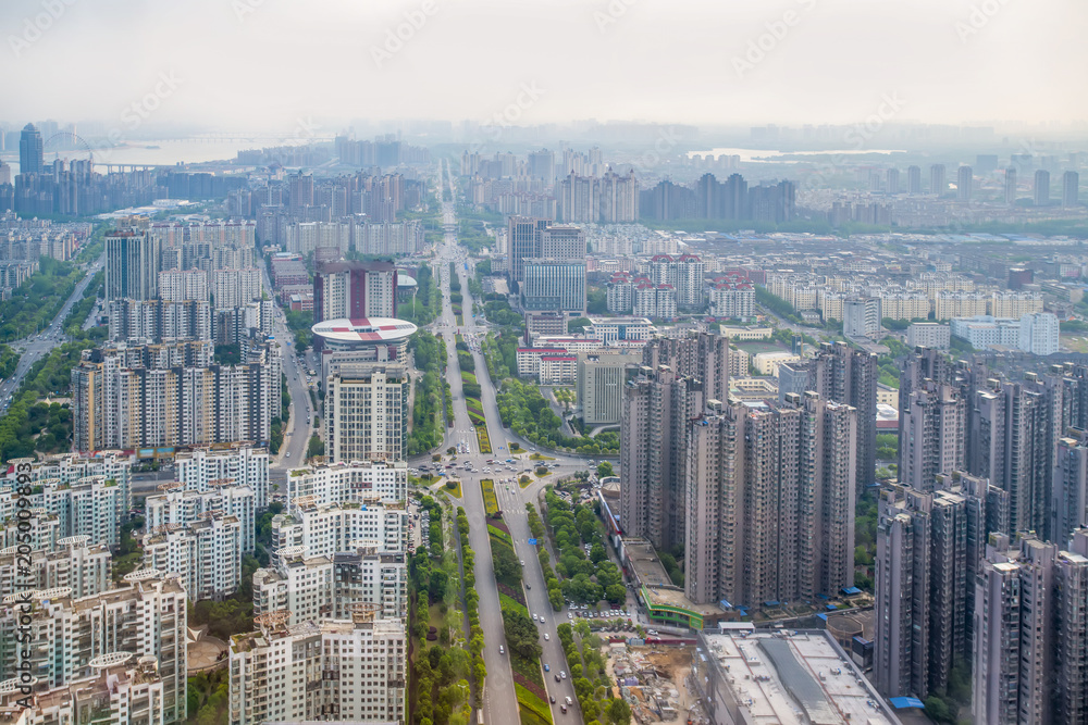 南昌城市建筑景观鸟瞰图