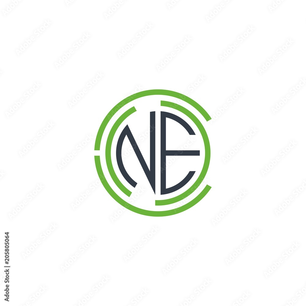 NE圆形徽标技术设计矢量