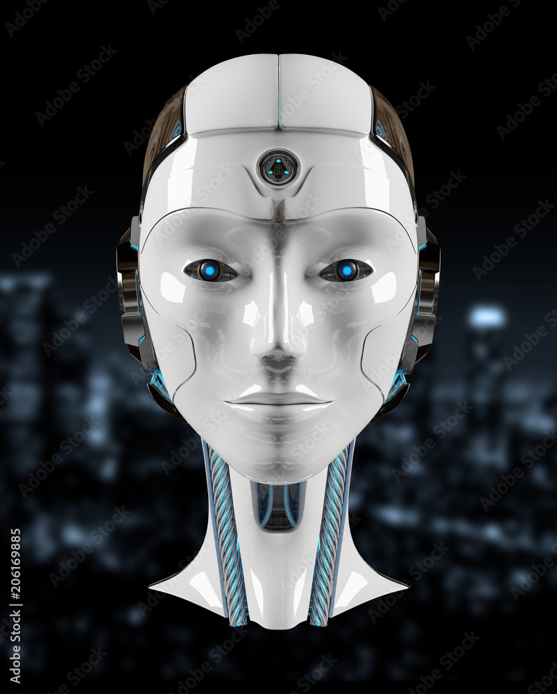 机器人头部人工智能3D渲染