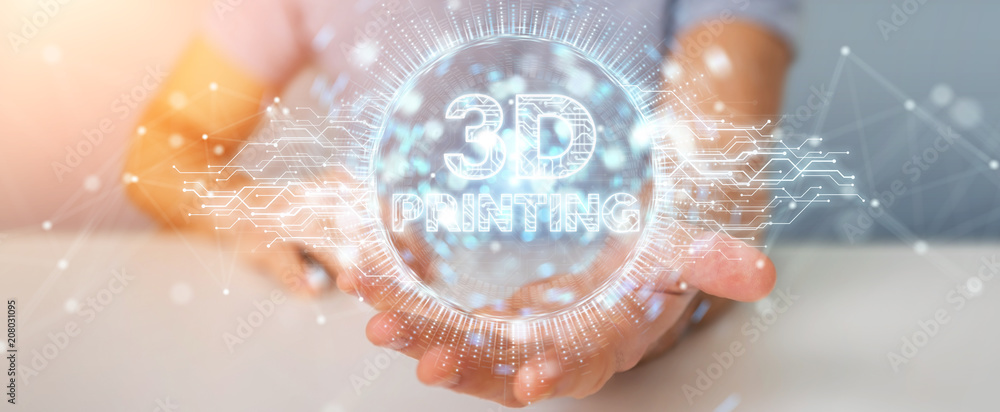 商人使用3D打印数字全息图3D渲染