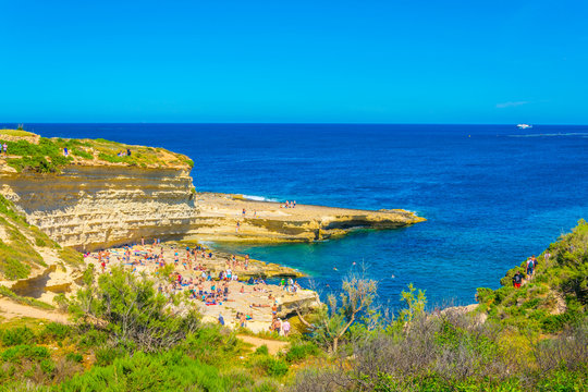 View of the Saint Peters pool near Marsaxlokk, Malta