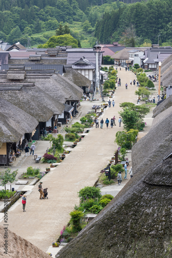 Ouchijuku , A former post town along the Aizu-Nishi Kaido trade route. Post towns developed along th