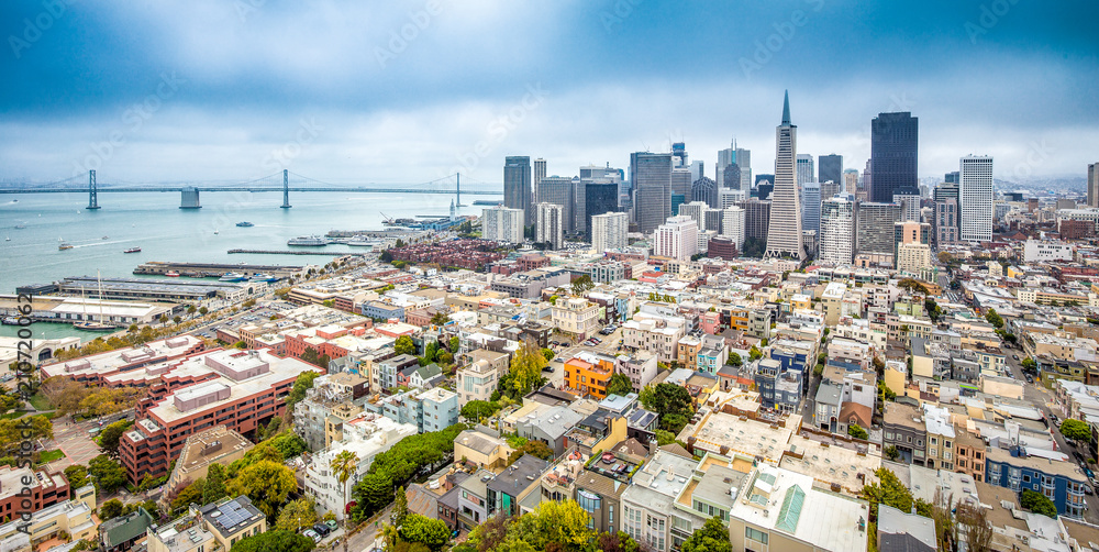 美国加利福尼亚州旧金山天际线全景