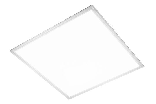 LED灯天花板平台隔离在白色背景上