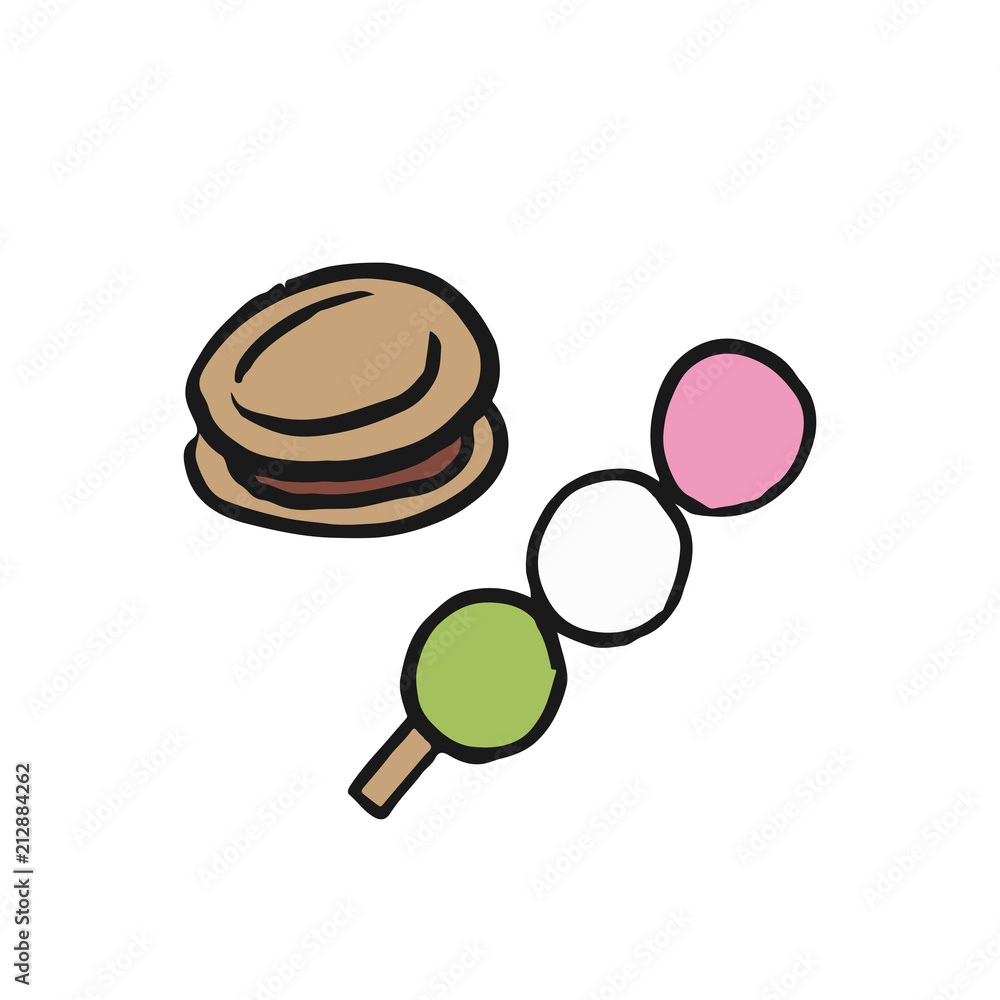 Dango and Dorayaki日式甜点插图