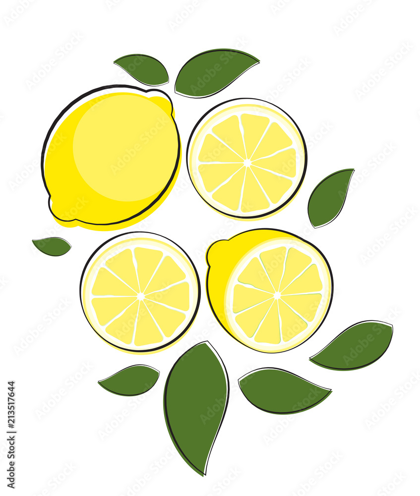 抽象柠檬自然背景矢量插图
