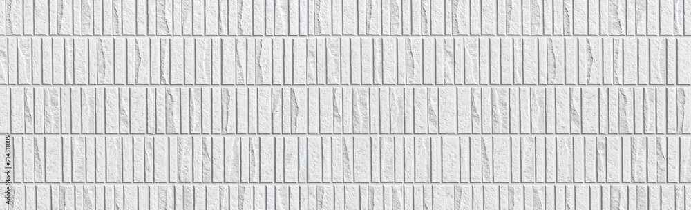 现代白石瓦墙面图案与无缝背景全景