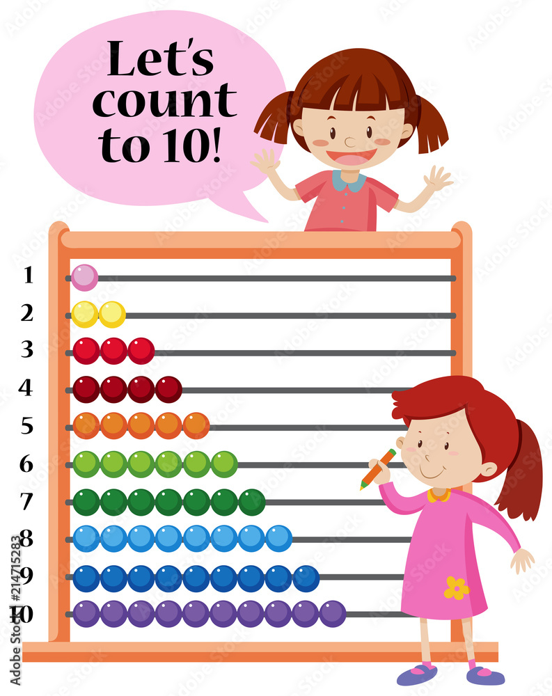 Lets count to 10 abacus concept