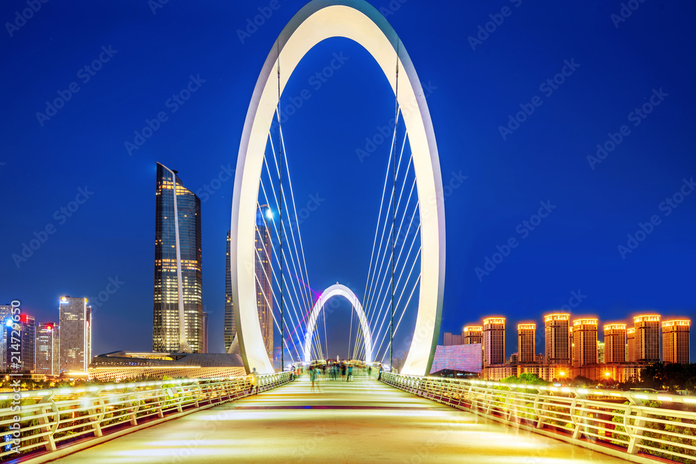 位于中国南京的现代桥梁