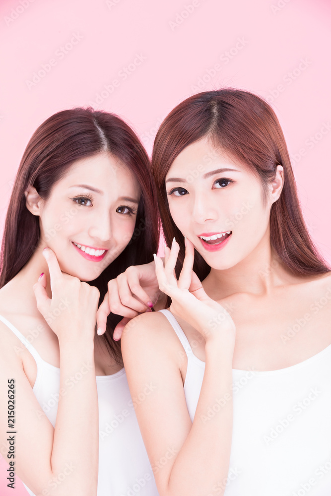 two beauty skincare women