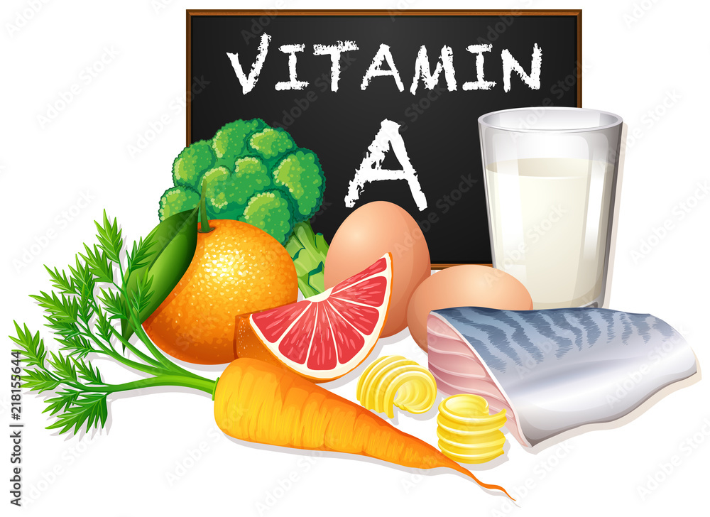 A set of vitamin A food