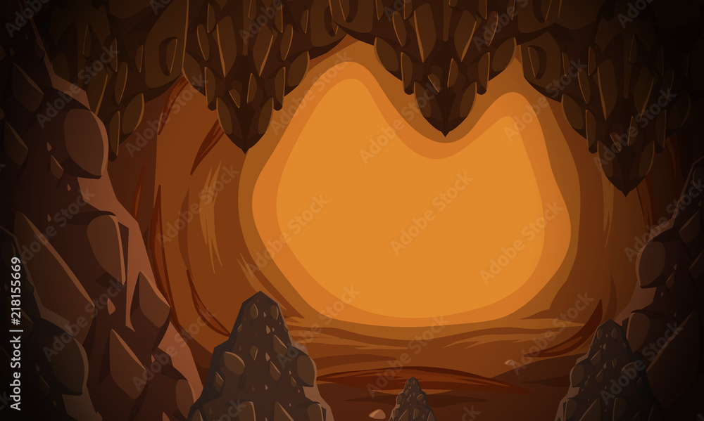A underground cave scene