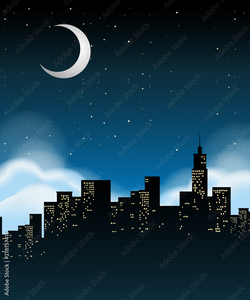 夜晚的城市景观