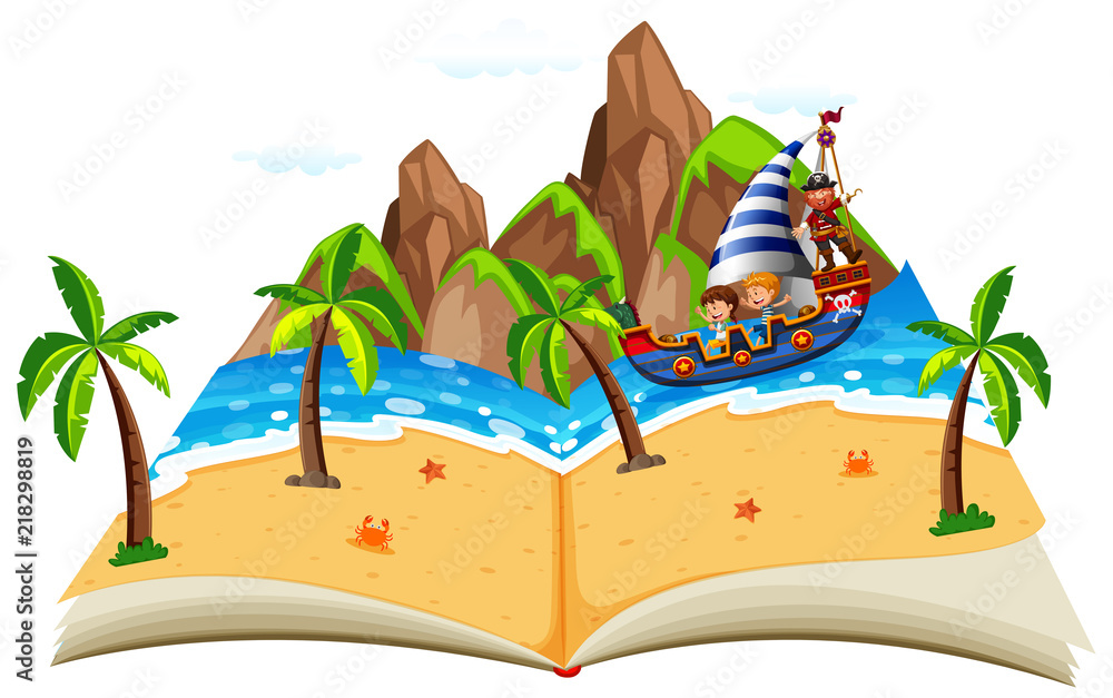 海盗船与儿童弹出式书本