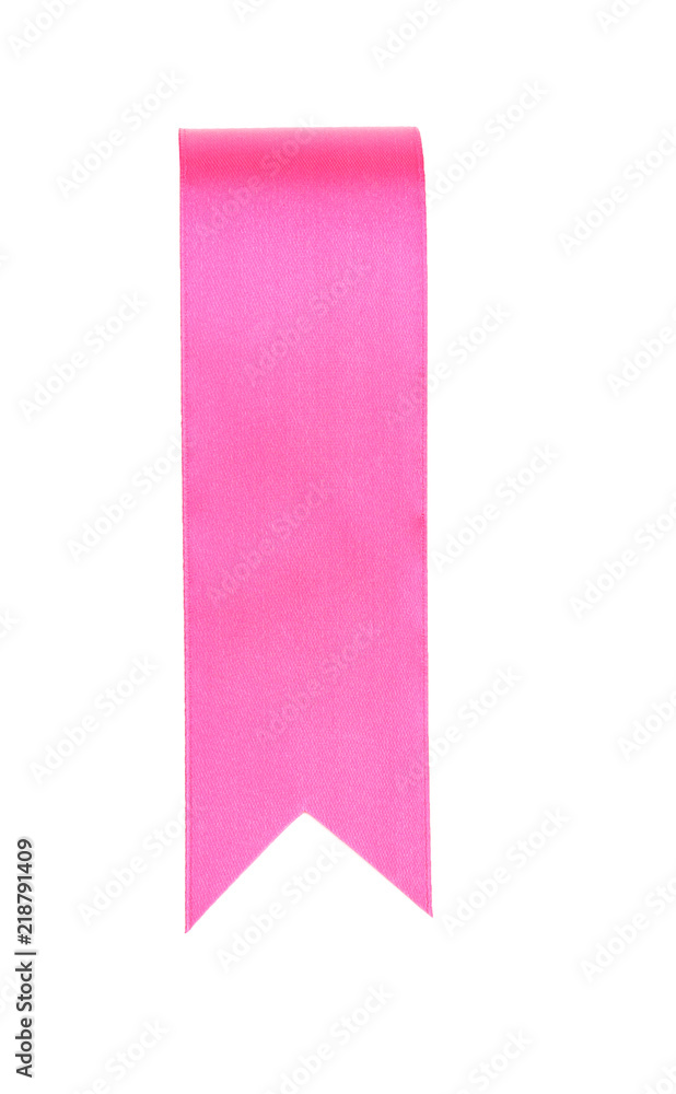 白底粉色缎带书签