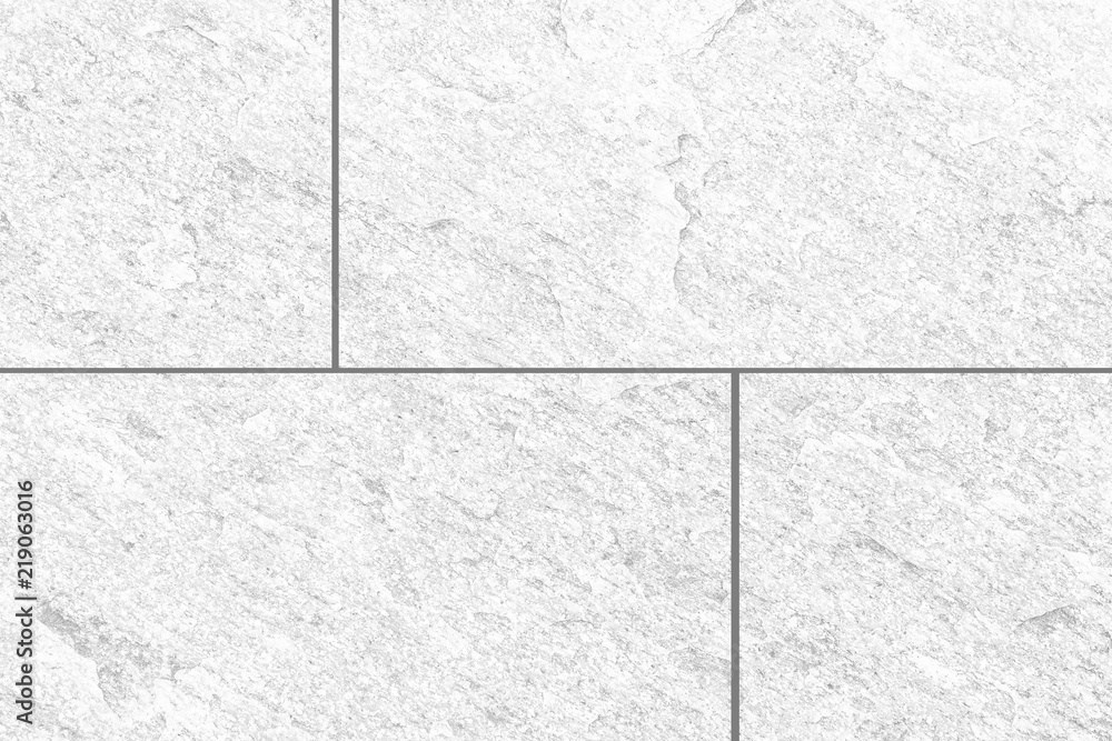 白色石砖地板图案和无缝背景