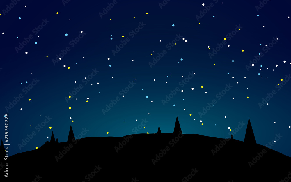 星夜景观矢量图