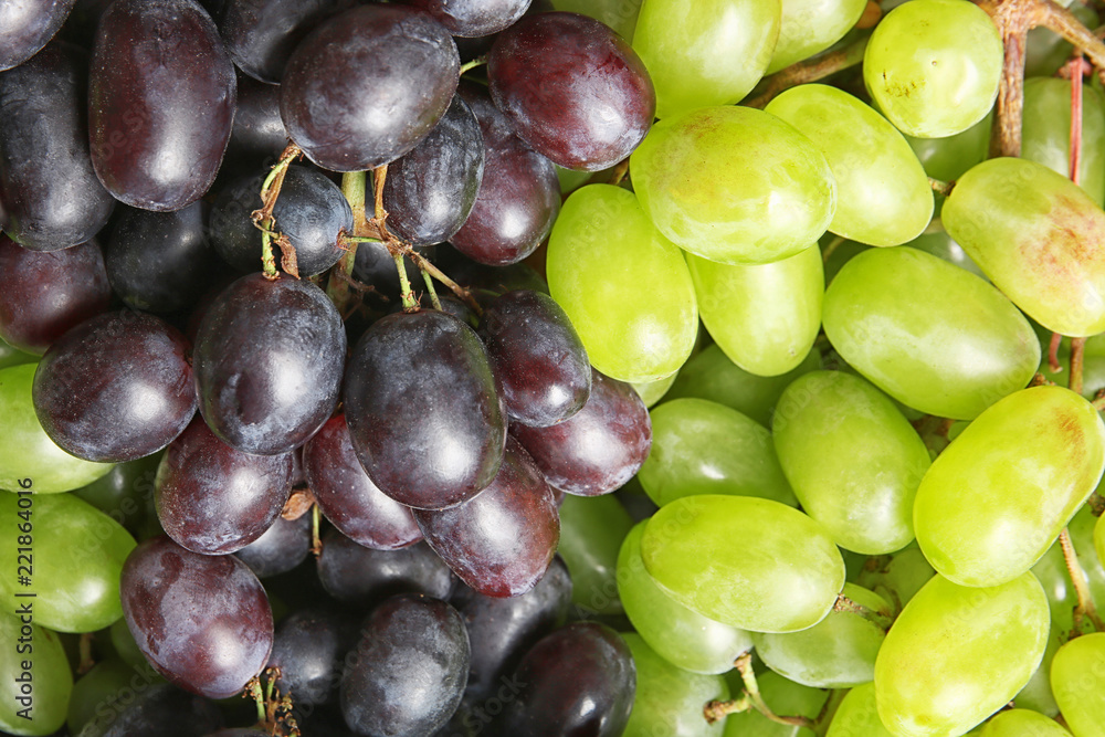 新鲜成熟多汁葡萄作为背景，特写