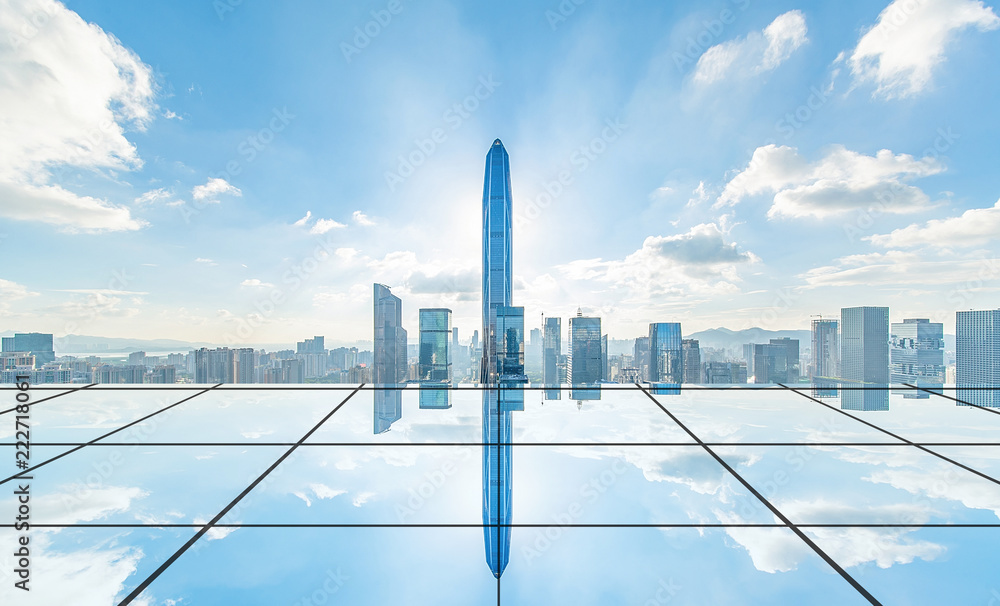 深圳城市风光与大数据概念