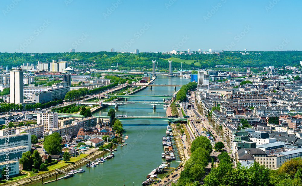 View of the Seine River in Rouen, France