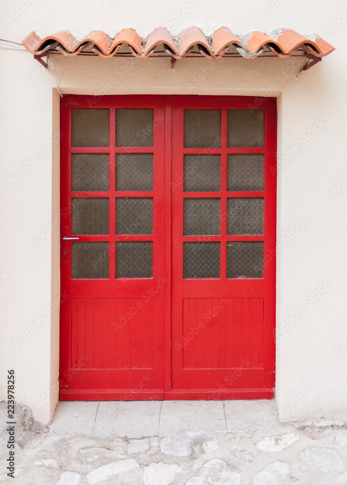 美丽的红色前门背景