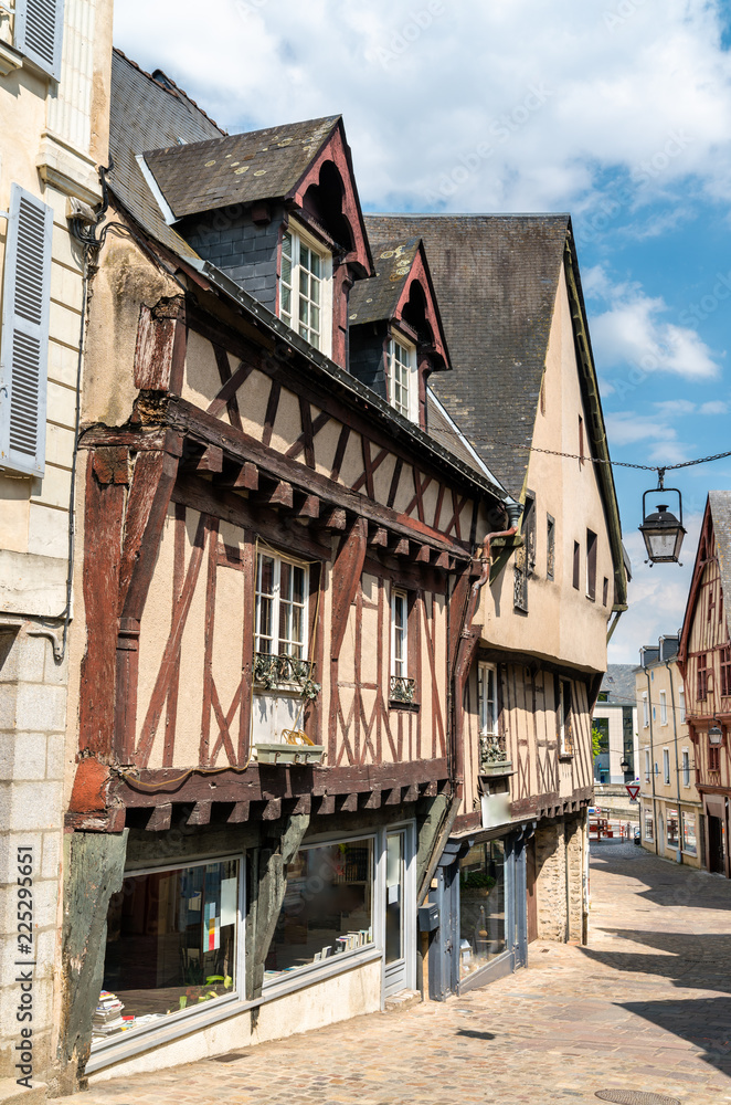 Traditional timbered house in Laval, France