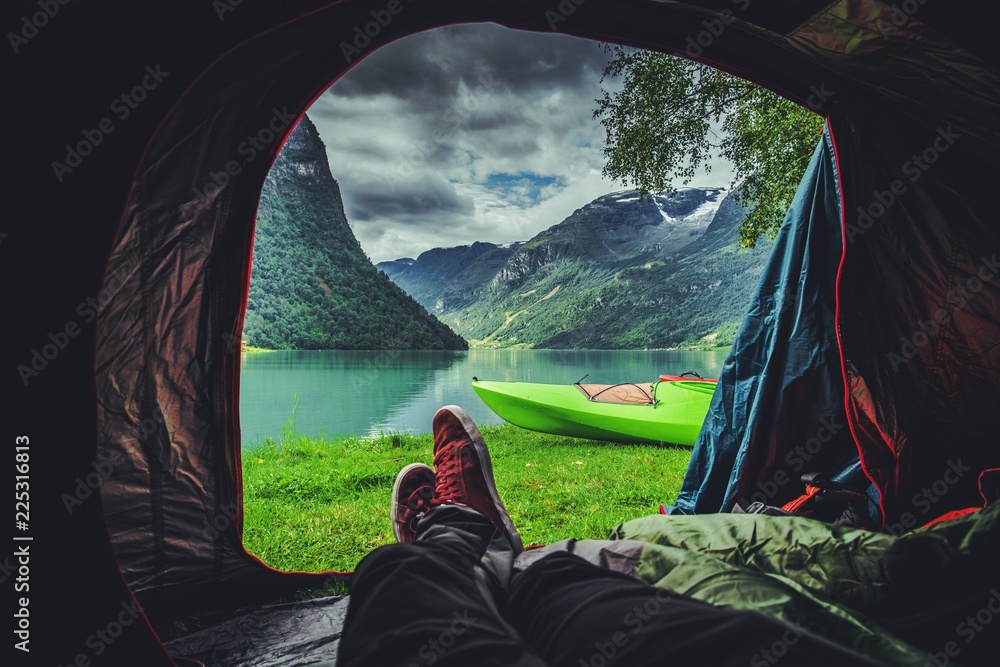挪威风景帐篷景点